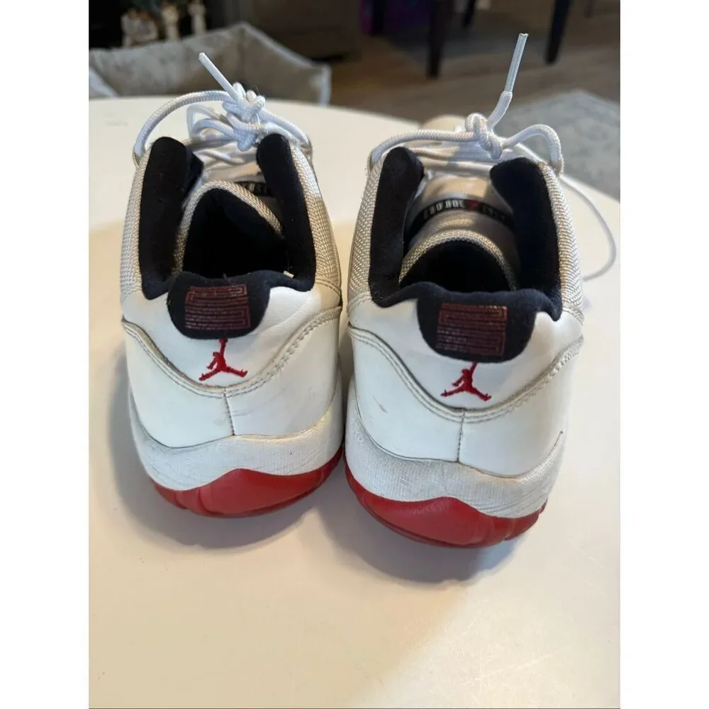 Air Jordan 11 Retro Low Sneakers GS White Varsity Red Streetwear Men's Size 10
